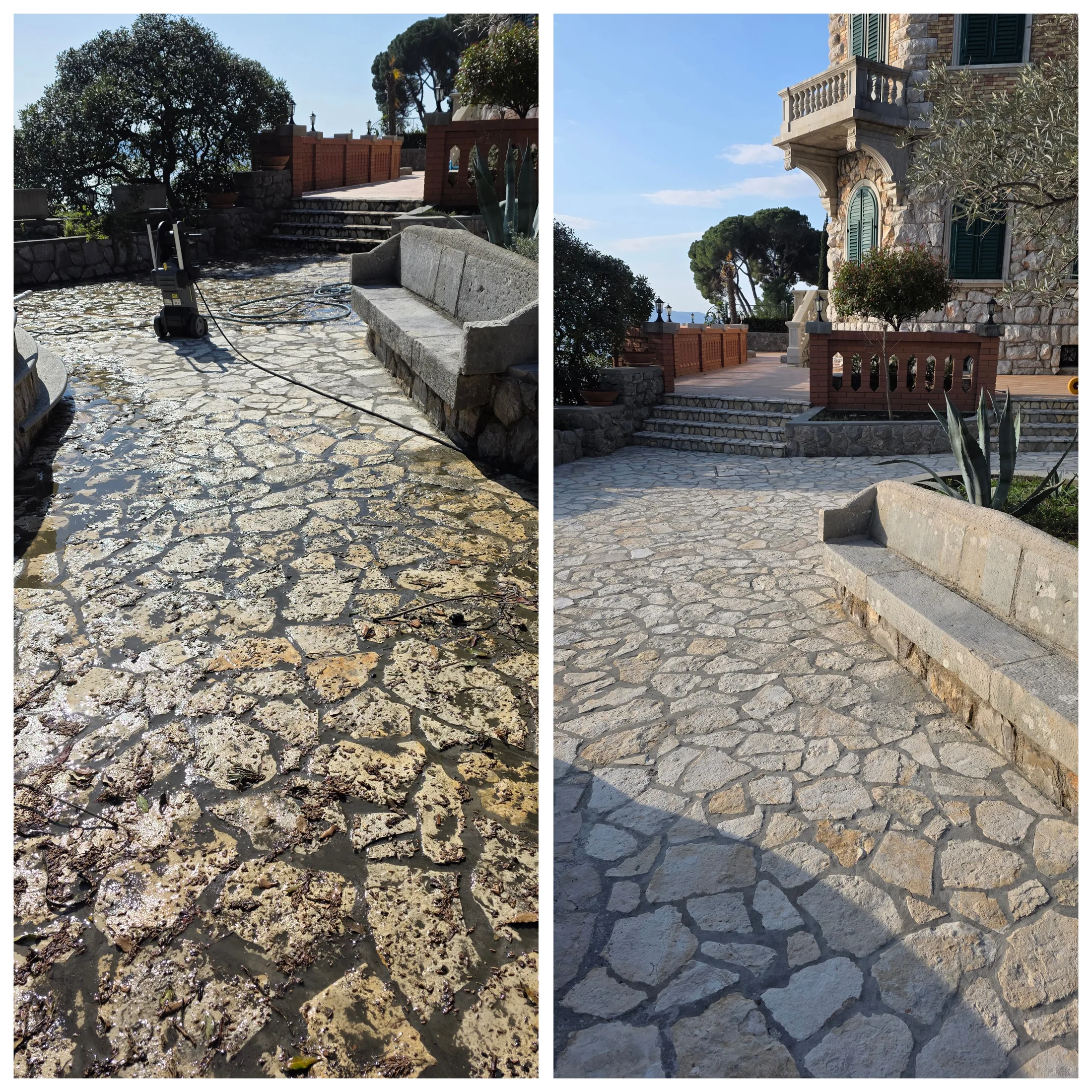 Pranje prilazne staze visokotlačnim čišćenjem